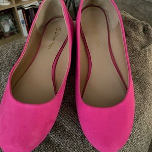 Hot pink shoes